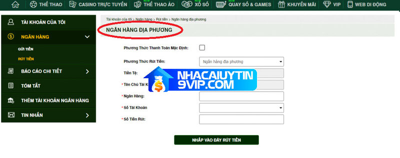 rút tiền V9BET